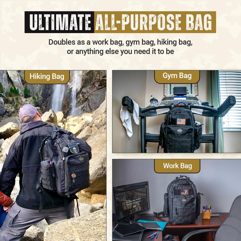 HighSpeedDaddy - Original Baby Diaper Backpack, Military-Grade, Waterproof Baby Travel Bag for Dads & Moms, Lay-Flat Design with Stroller Straps, Tablet Sleeve, & Rubber Feet - 32L capacity, Black - Image 5
